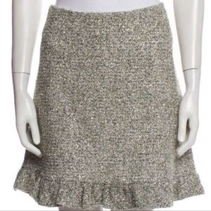 Kate Spade New Yorker Silver Metallic Tweed Skirt So Sparkly Size 14 NWOT